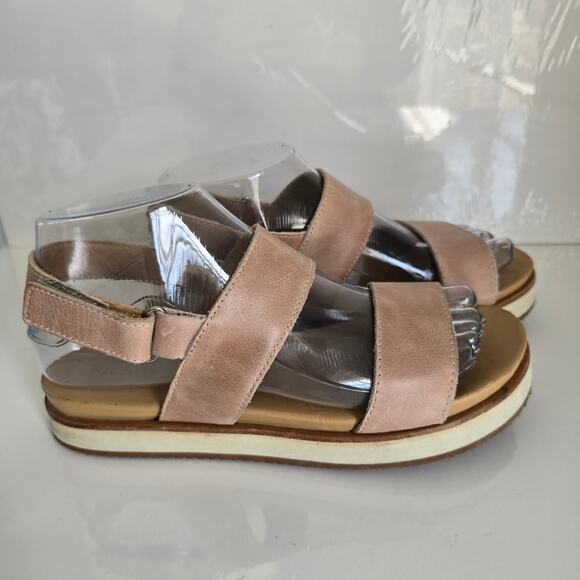 Nisolo Womens Go-To Flatform Sandals 7.5 Almond Strappy Casual Beachy Summer - Picture 2 of 11